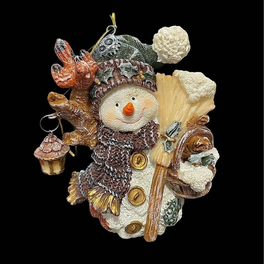 Vintage Santa’s Collection frosted Snowman Ornament